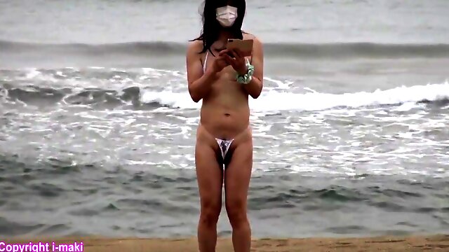 Crossdresser Outdoors, Micro Bikini, Shemale