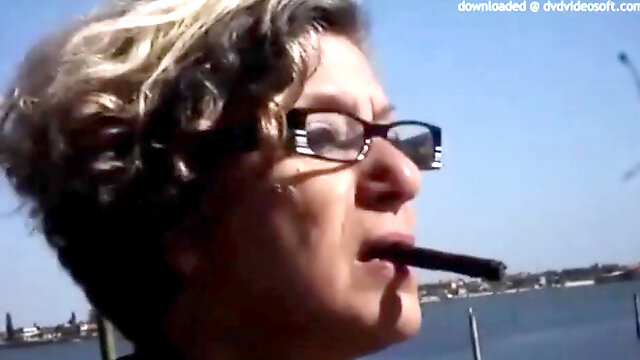 Compilation of a cigar smoking lady