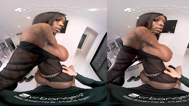 VR fuckers black Queen Of Big Tits Needs Your Dick To Cheer Up VR pornography