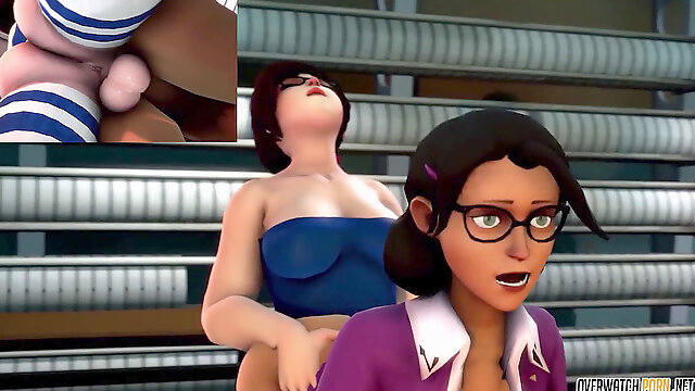 Mei futanari wedging at sexy milf educator pussy