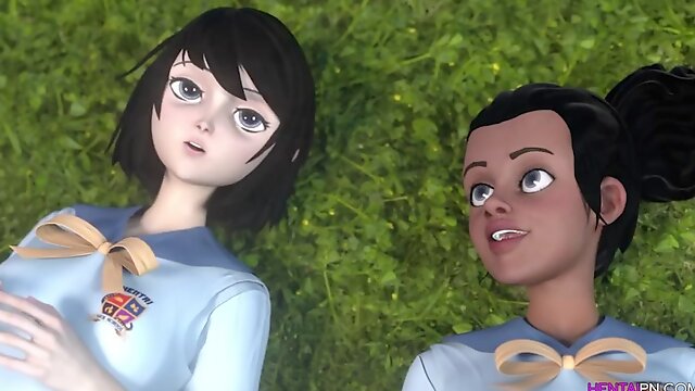 3D College Lesbian Sex Cartoon