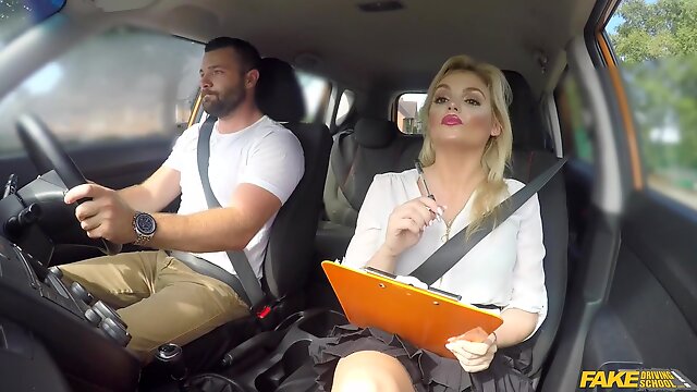 Fake Driving School - Big Facial Finish For Posh Examiner 1 - Katy Jayne