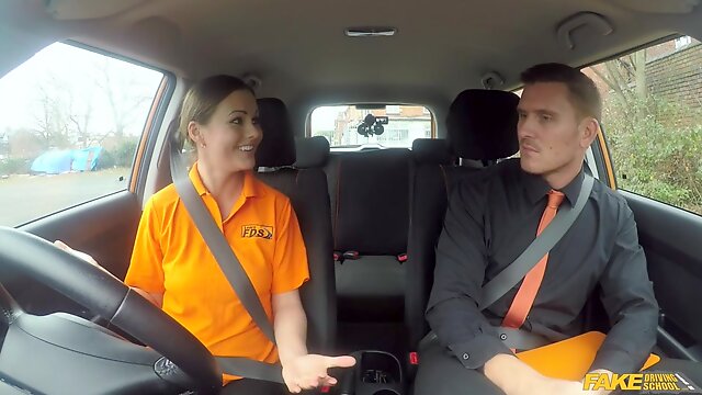 Fake Driving School - Backseat Oral Intercourse And Deep Creampie 1