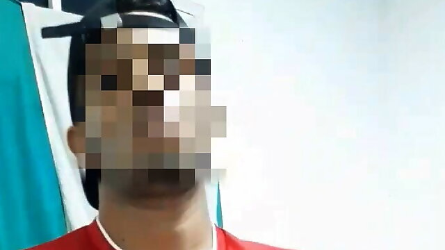 Horny donkey jerking off his big cock part 1