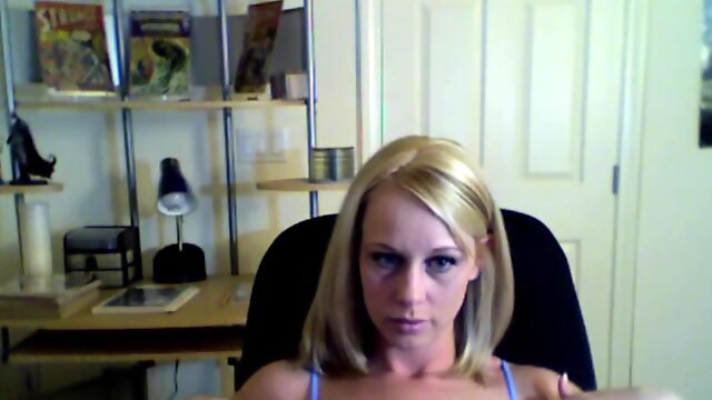 Sexy Blonde Girl performing and Teasing in Livestream for fans