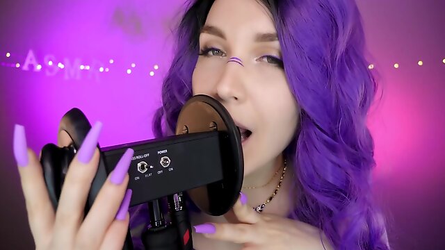 Kitty Klaw Asmr - Purple - Licking & Mouth Sounds