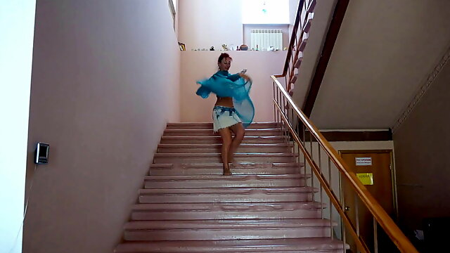 Dance on hotel staircase
