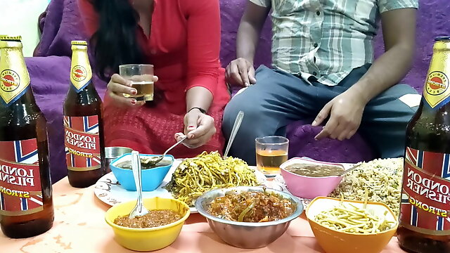 Bangladeshi, Tamil Aunty, Indian Maid Threesome, Food, Kissing, Wife Share, Femdom