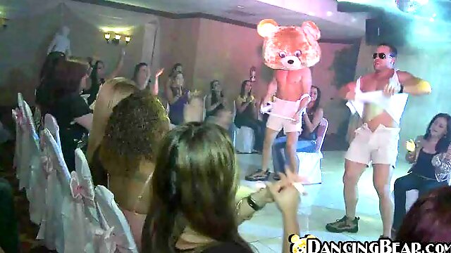 Dancing bear at birthday party