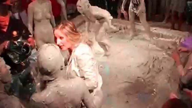 Horny Girls Mud Wrestling