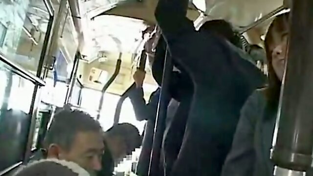 Schoolgirl forced blowjob in Bus