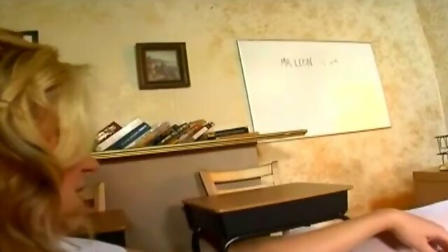 Hot schoolgirl fucked on her holes by horny teacher