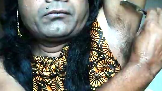 Indian girl shaving armpits hair by strai ...