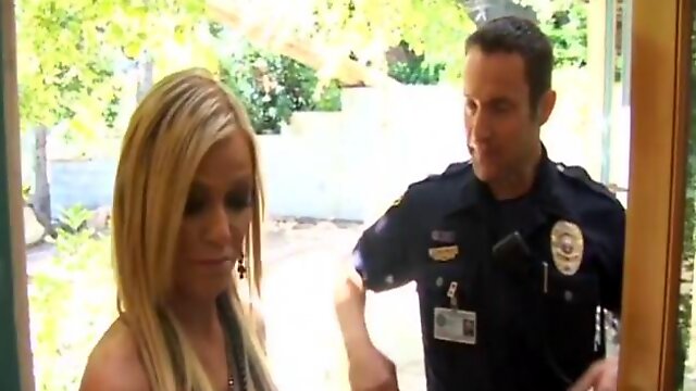 Police man fucks a blonde in her home for being a whore