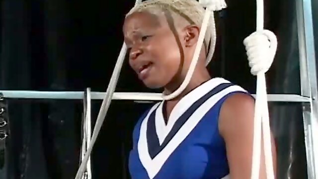 Ebony cheerleaders saves self by sucking cock