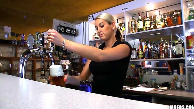 Czech barmaid will do anything for some cash in POV