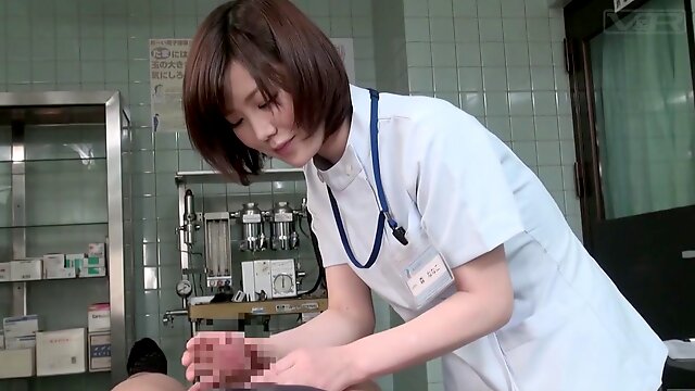 Subtitles CFNM Japanese female doctor handjob