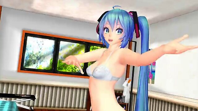 MMD Hatsune Miku dances a striptease