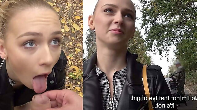 Amateur Czech babe do it fast to catch the bus