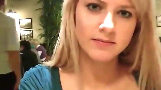 Sweet amateur blonde - sex in public place in POV