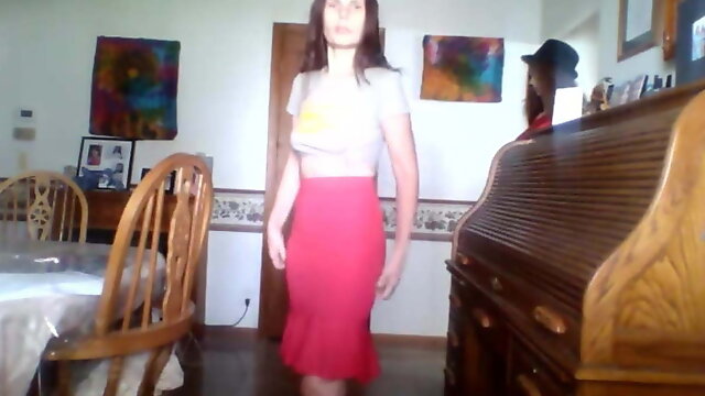 June Marie Liddy trying on clothes May 2020