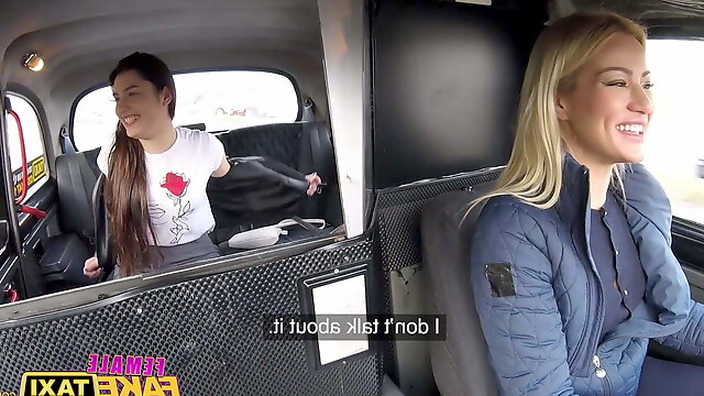 Female Fake Taxi Backseat lesbian orgasm lessons