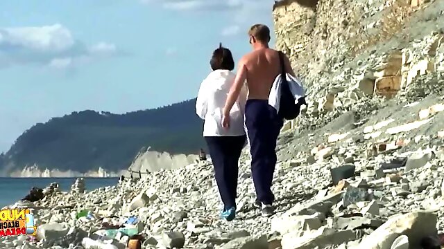 Russian couples sex at the real really hot beach