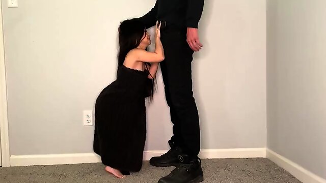 Midget Tiny Texie Giving her first ever Blowjob W/Real Cock