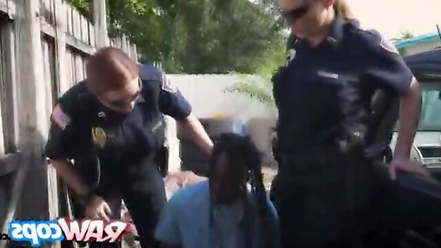 Black cock is apprehended just to bang two MILF cops with his big black cock!