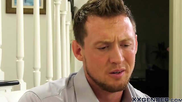 Naughty teen tranny screws DILF