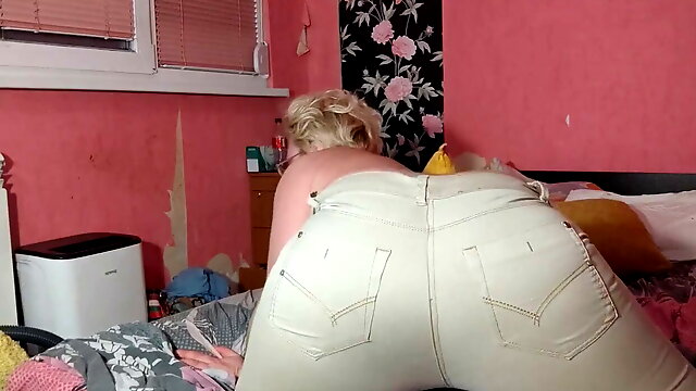 Mom tease step son in jeans, then fuck and squirt 