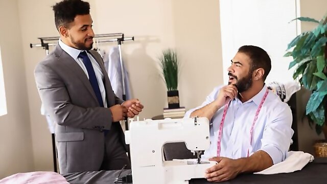 Big dick tailor enjoying hot casual fuck at the office