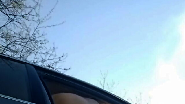 Dogging wife suck stranger cock in car, cheating wife