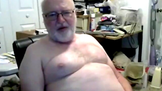 Grandpa stroke on cam