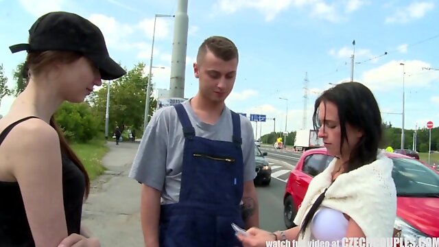 Czech Teenager Convinced for Outdoor Public Sex