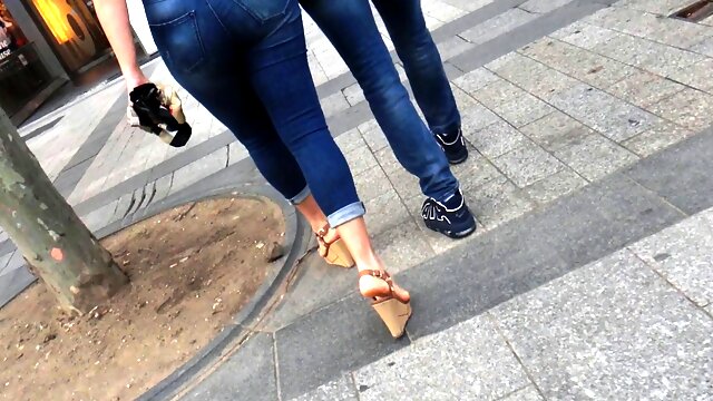 Wedge Heels, Wedges Fetish, Tight Jeans, Candid Ass