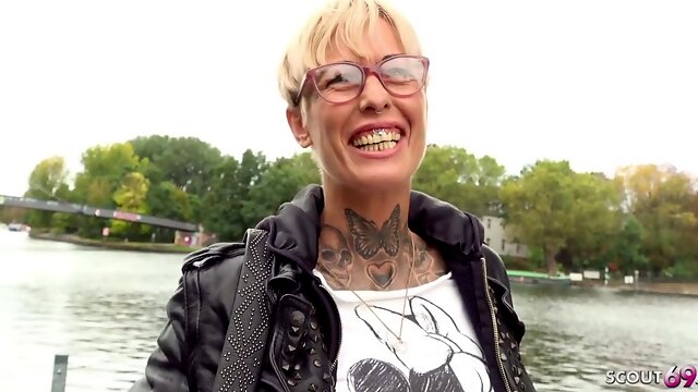 Inked punk old lady hot porn video