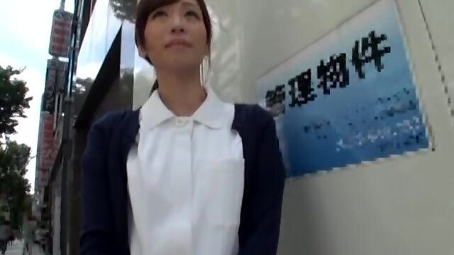 Pretty Japanese nurse drops her panties to be fingered in POV