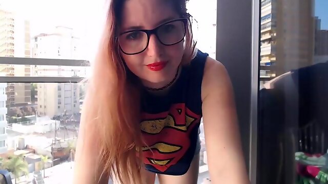 Supergirl Clothed Flashing Boobs In Balcony