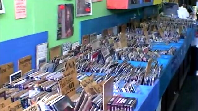 Fantastic well shaped whore gets fucked in the record store