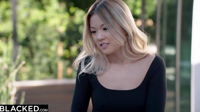 Tiny Asian Lulu Chu cant Resist BIG BLACK PENIS