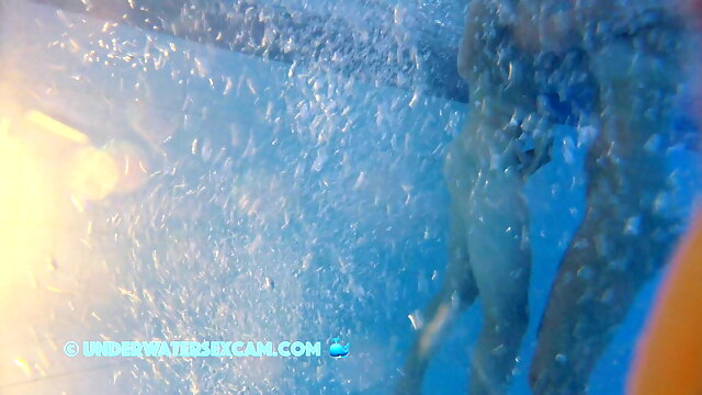 This Teen 18+ couple is so horny they MUST fuck underwater in the pool and your are watching