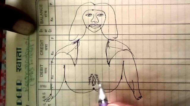 Arts drawing with the help of a pencil while having sex