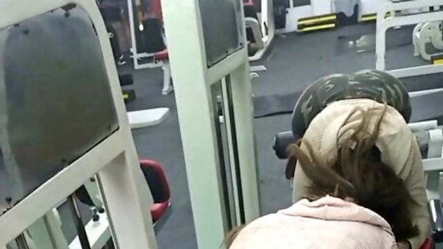 Tranny in the gym with her boyfriend having sex in the bathroom