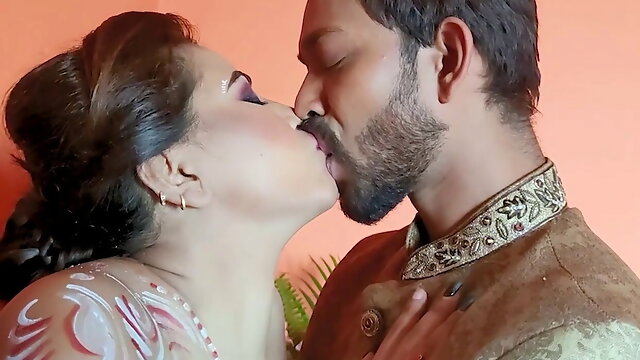Indian Suhagrat, Aunty Kiss, Suhagrat Video, Desi Creampie, Big Tits, Wife, Husband