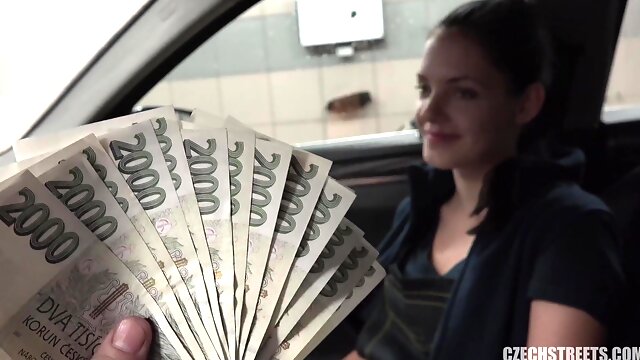 Carwash Beauty - Anie darling has POV sex for quick cash - euro reality porn