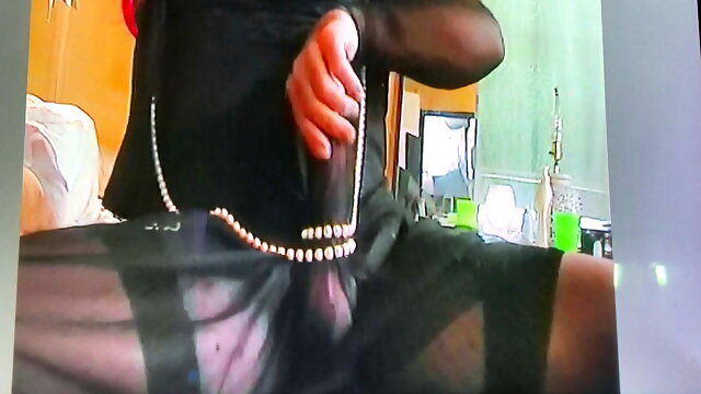 Gorgeous in Sheer Black Silk w Dee Angels