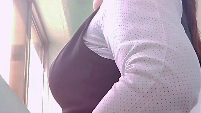 Sexy secretary milf latina big butt big ass mexican take out all her clothes in the bathroom 