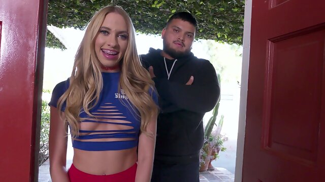 Kinky blondie Khloe Kapri rides a BBC while her boyfriend watches