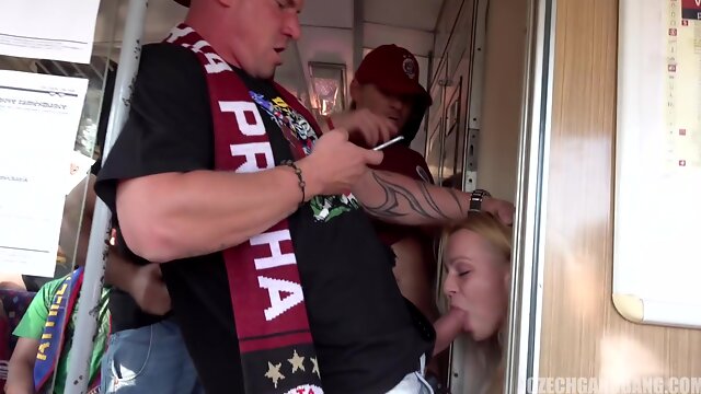 Train Handjob, Football, Czech Gangbang